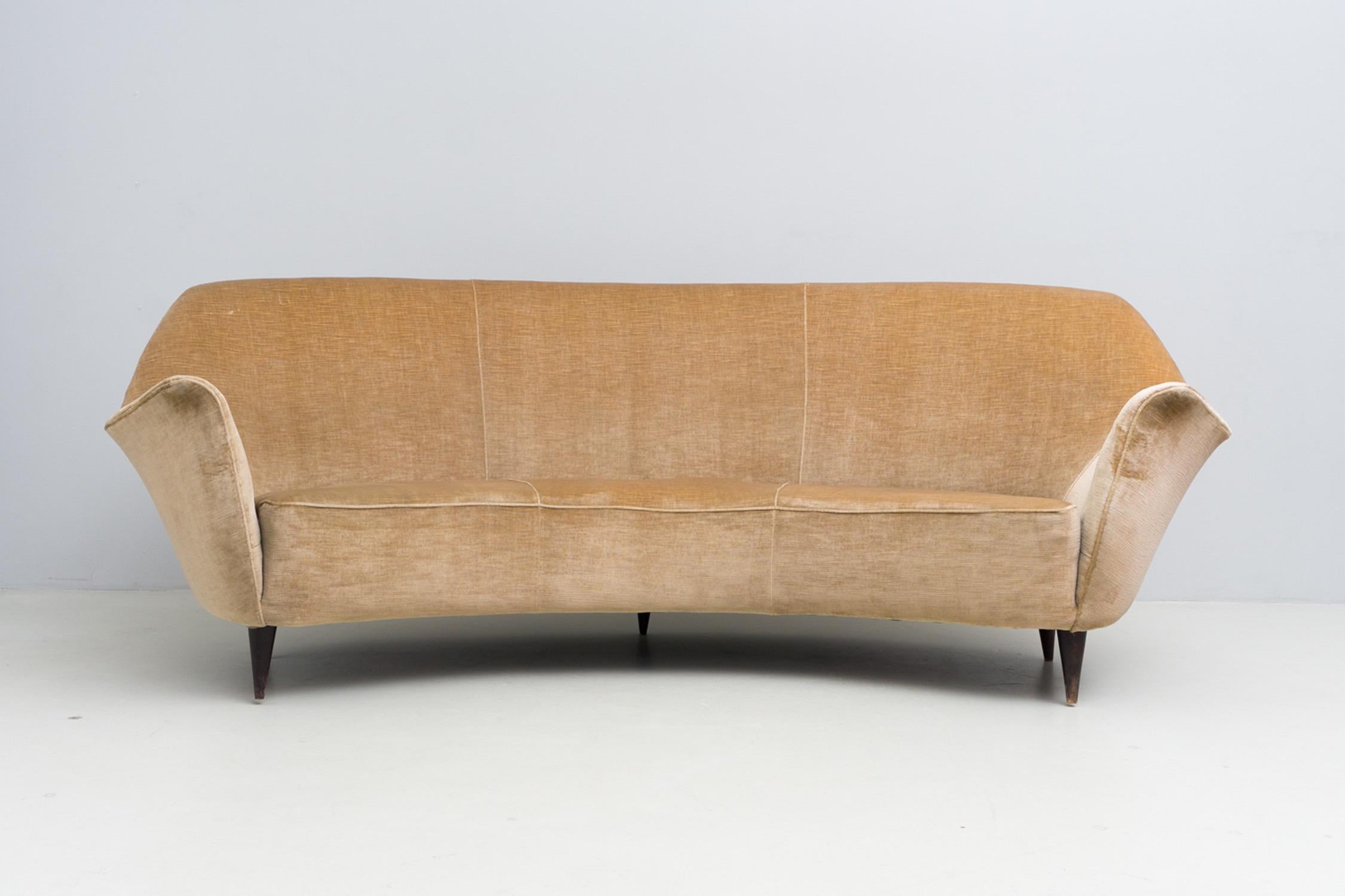 Modern Velvet Sofa, Ico Parisi, 1951