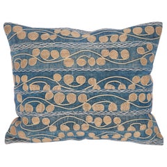 Antique Velvet Suzani Pillow Case fashioned from an Early 20th Century Uzbek Suzani