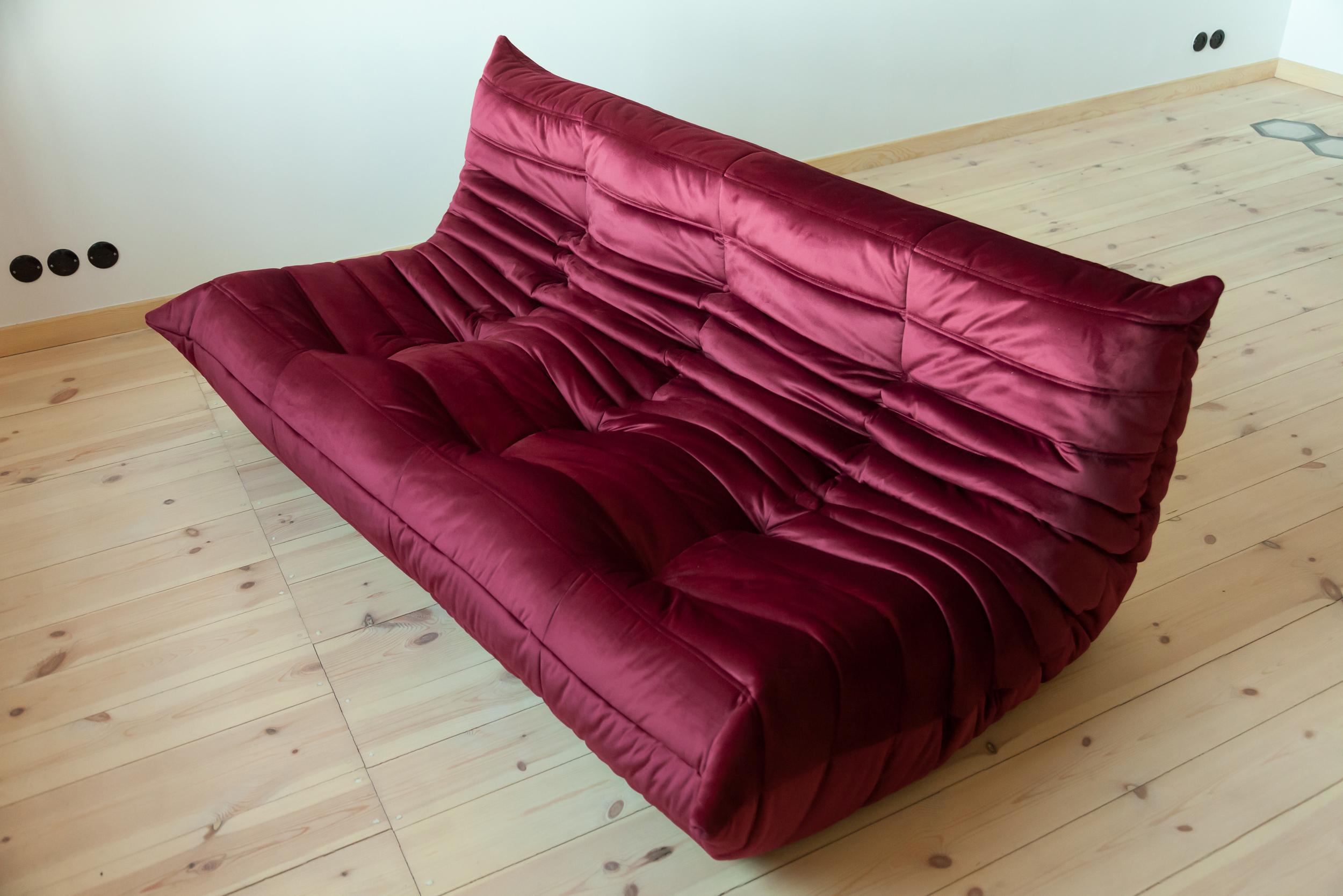 Velvet Togo Living Room Set by Michel Ducaroy for Ligne Roset For Sale 4