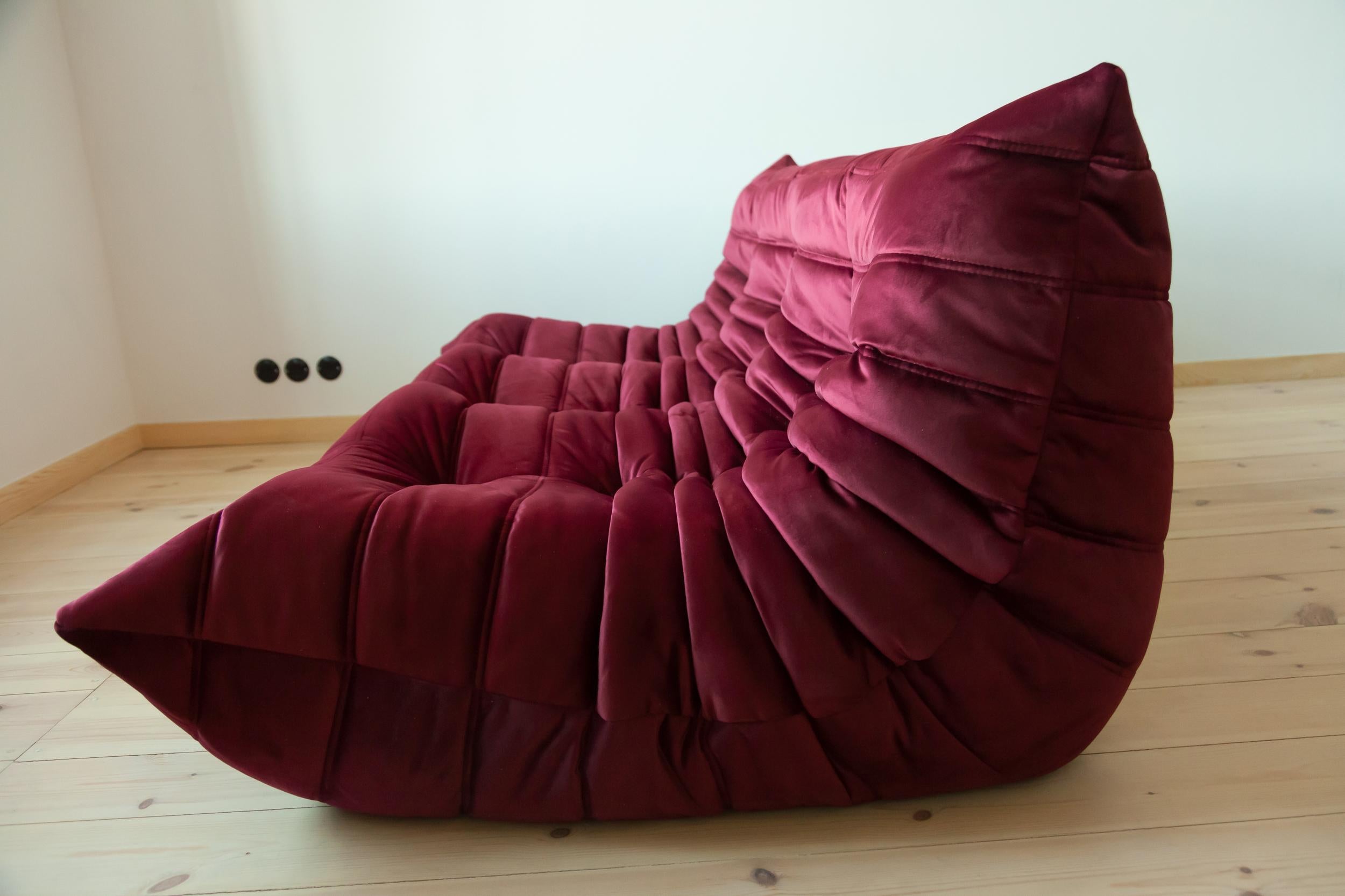 Velvet Togo Living Room Set by Michel Ducaroy for Ligne Roset For Sale 5