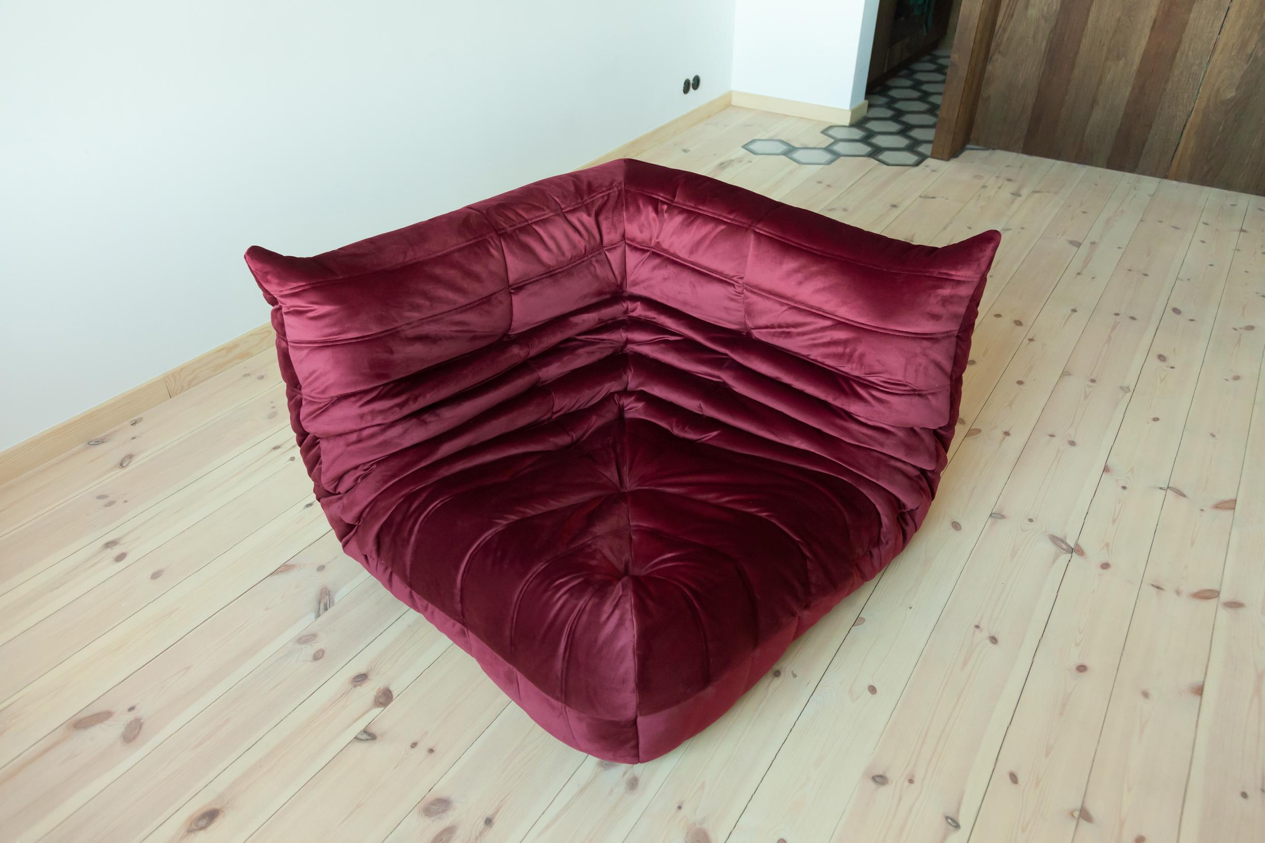 Velvet Togo Living Room Set by Michel Ducaroy for Ligne Roset For Sale 8