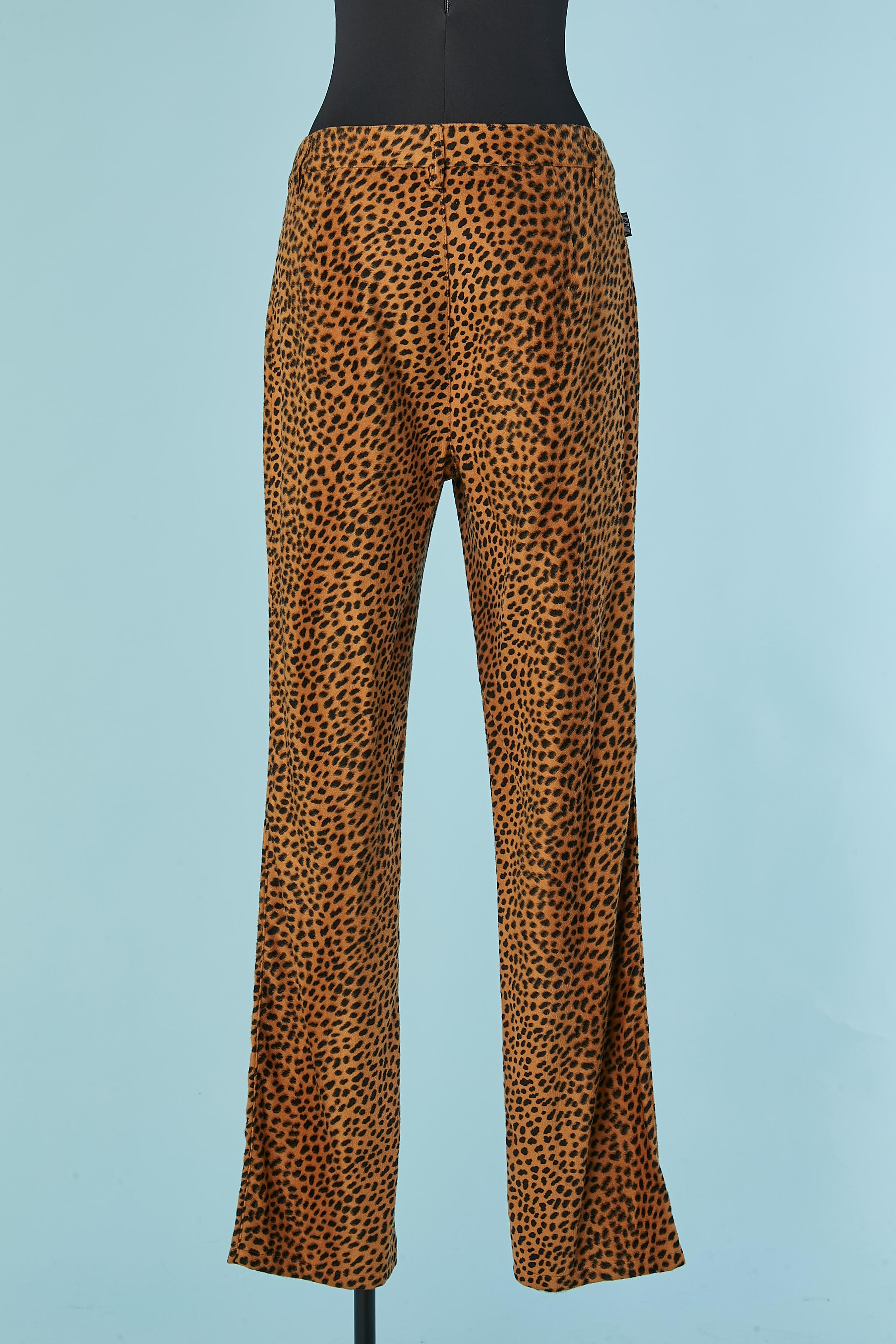 Donna Pantaloni in velluto con stampa animalier Jeans Moschino Jeans in vendita