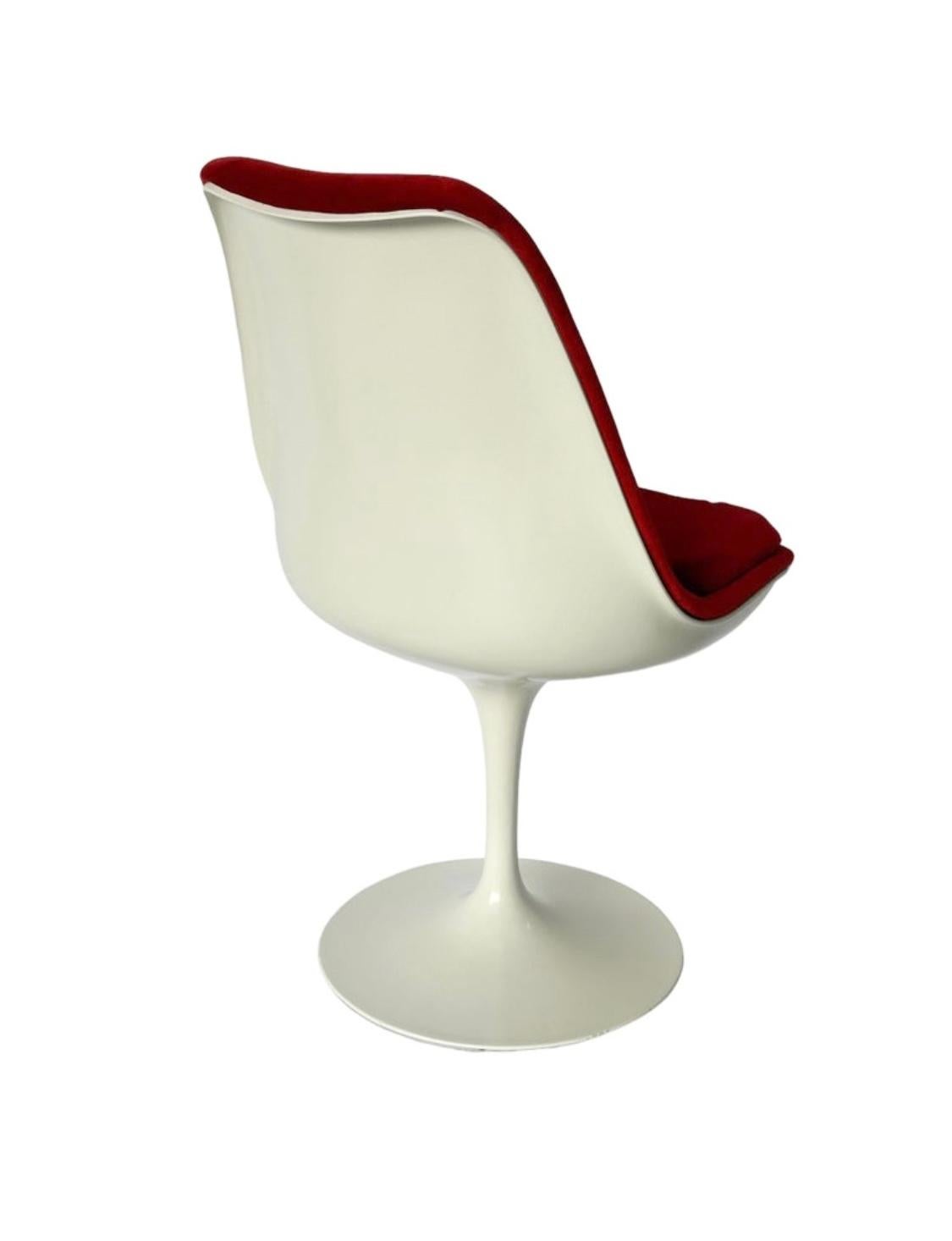 Mid-Century Modern Velvet Tulip Side Chair Designed by Eero Saarinen for Knoll