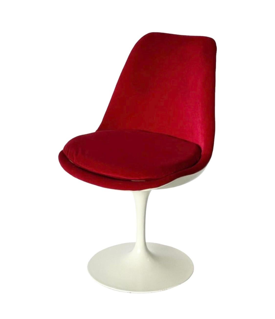 Velvet Tulip Side Chair Designed by Eero Saarinen for Knoll 1