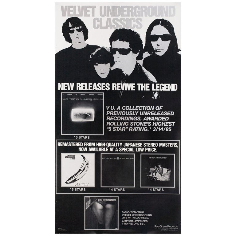 Velvet Underground Classics 1985 U S Poster For Sale At 1stdibs Velvet Underground Classics 1985 U S Poster For Sale At 1stdibs