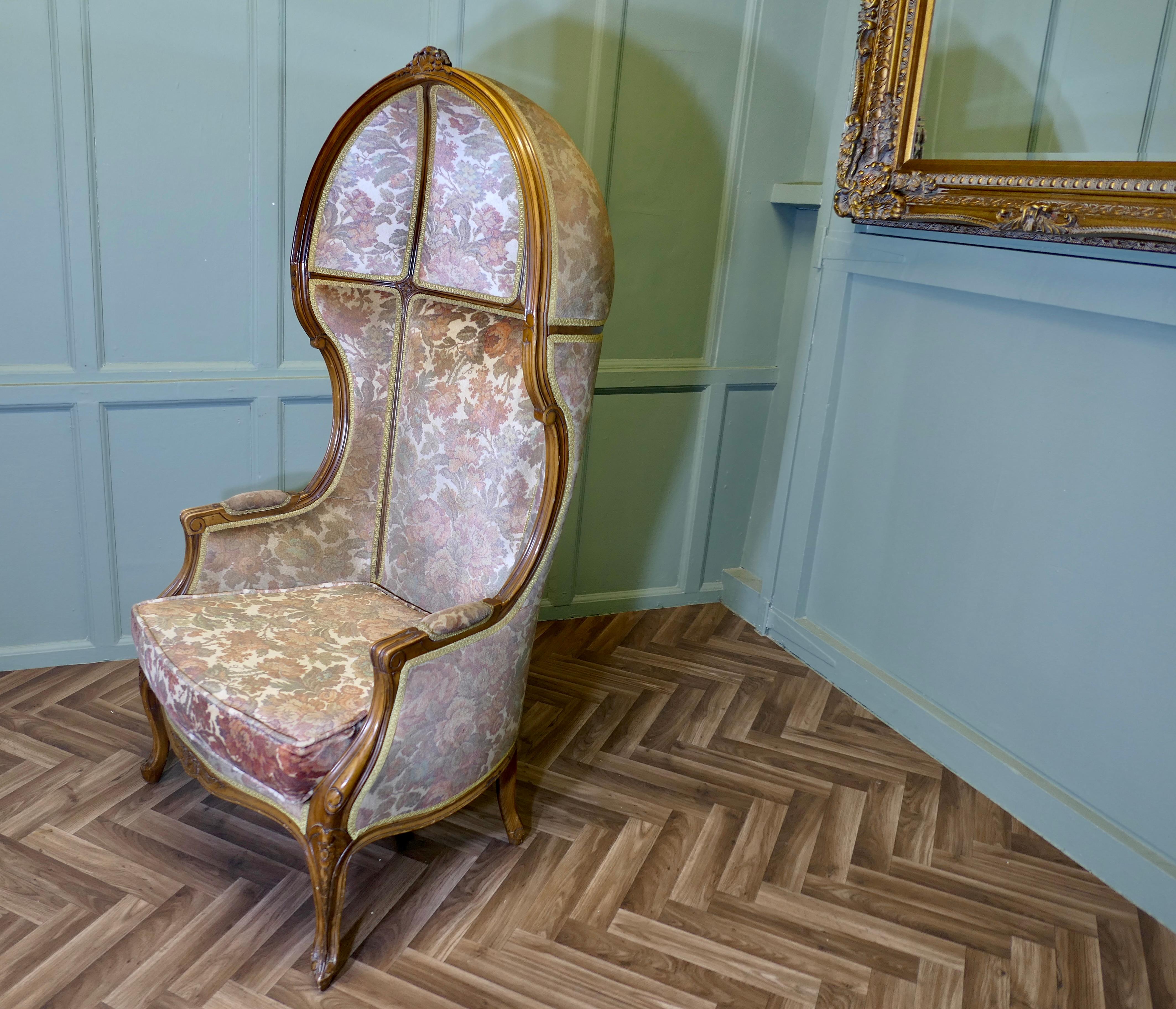 Samt gepolsterte Halle Portiers oder Boudoir Stuhl (Edwardian) im Angebot