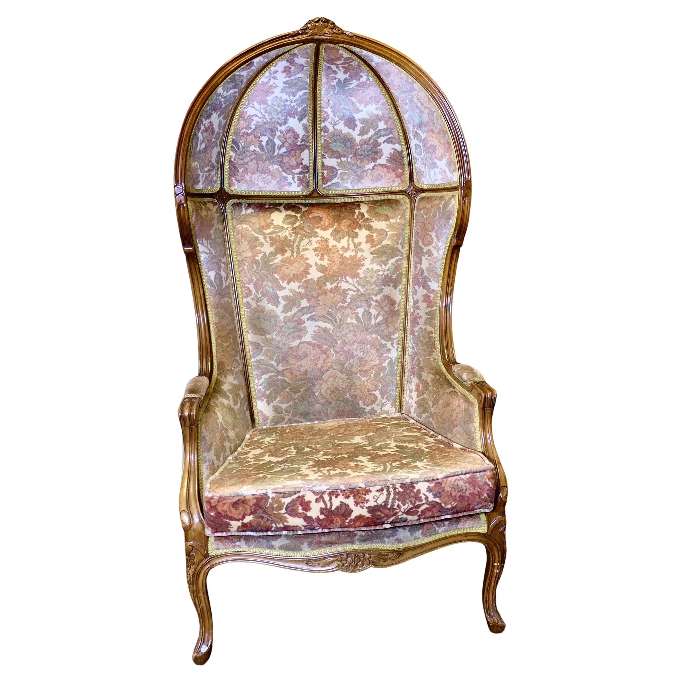 Velvet Upholstered Hall Porters or Boudoir Chair