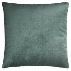 Cadre Whithout en velours uni de couleur sarcelle avec coussin