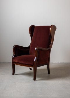 Velvet Wingback Chair