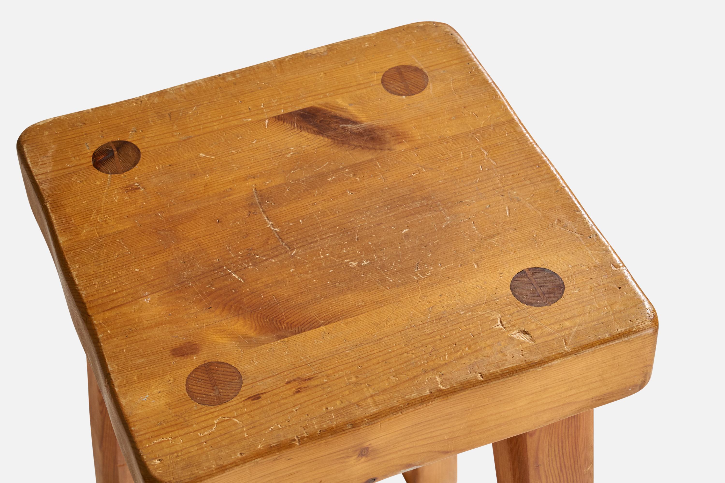 Fin du 20e siècle Tabouret Vemdalia, pin, Suède, années 1970 en vente