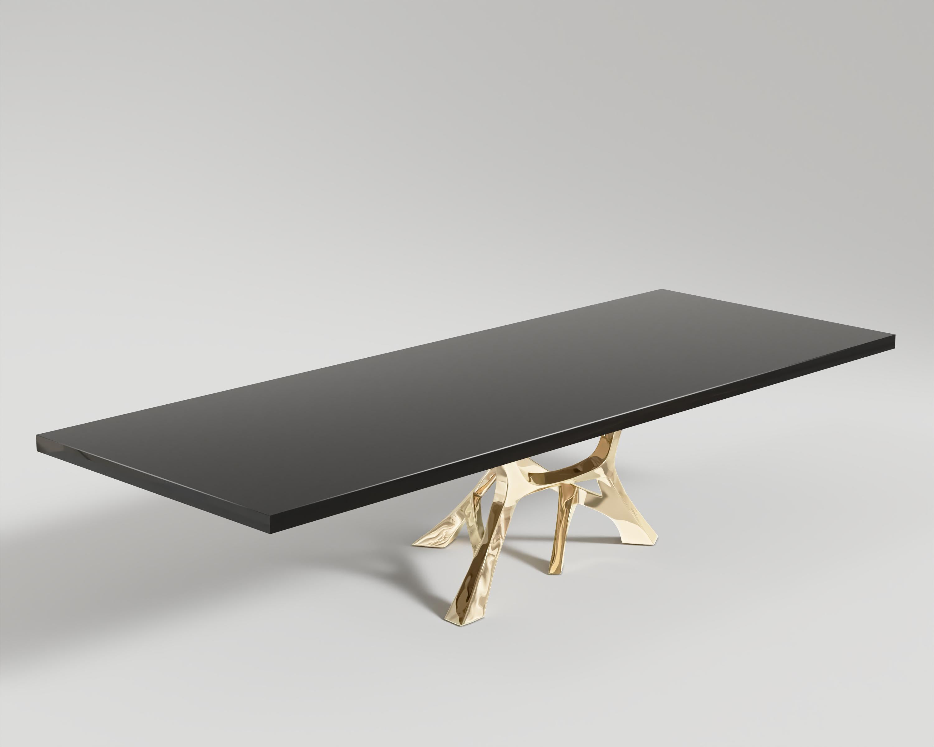 Vena Dining Table in Polished Bronze by Palena Furniture In New Condition For Sale In Istanbul, TR