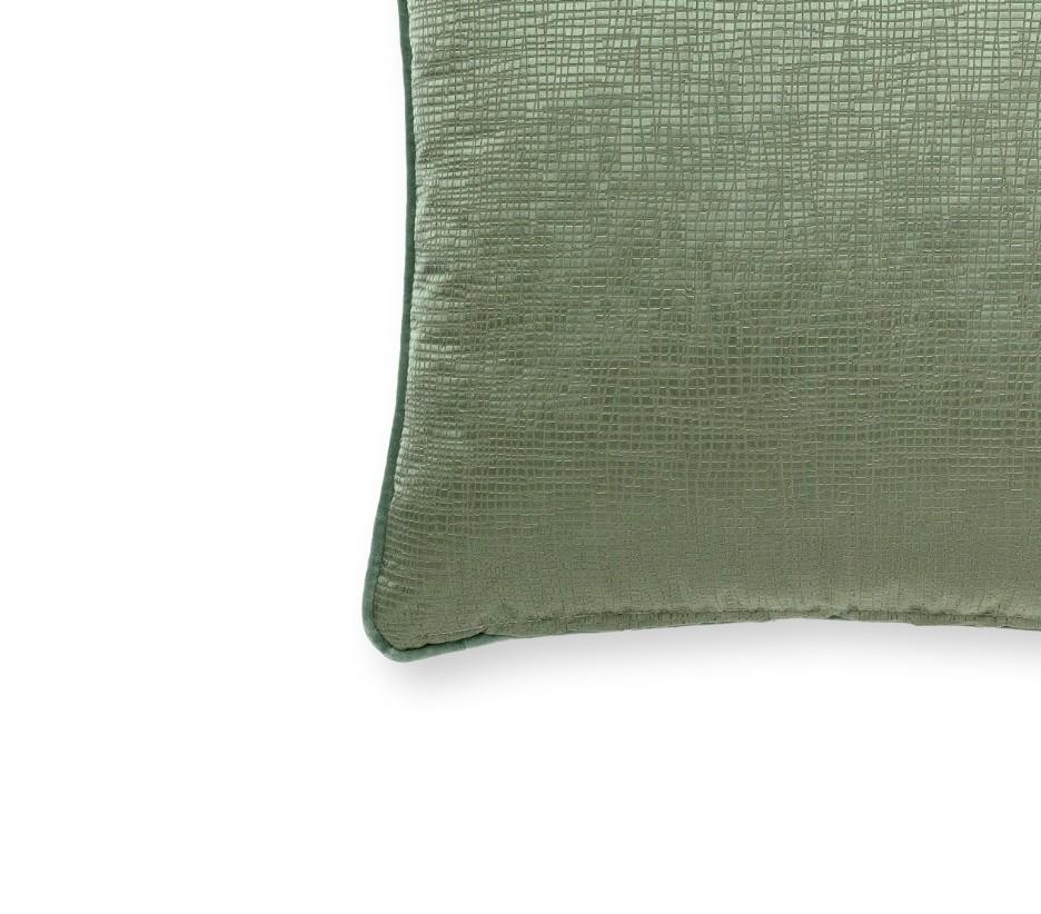 Modern Venae Pillow in Green Satin For Sale