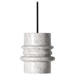 Venato Carrara and Aluminum Pendant Light, “Circle, ” 3 by Buzao