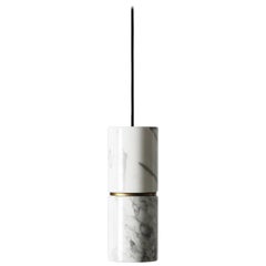 Venato Carrara and Brass Pendant Light, “Ri, ” by Buzao