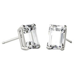 Venazia Design, 1.20 Ct Moissanite Emerald Forever One Stud Earrings