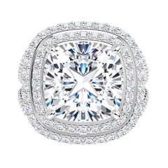 Venazia Design, 2.70Ct Moissanite Cushion Forever One Double Halo Solitaire ring