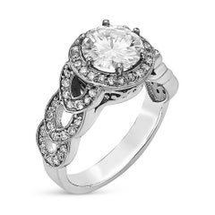 Venazia Design, 2.80 Carat Round Moissanite Forever One Halo Micro Pave Ring