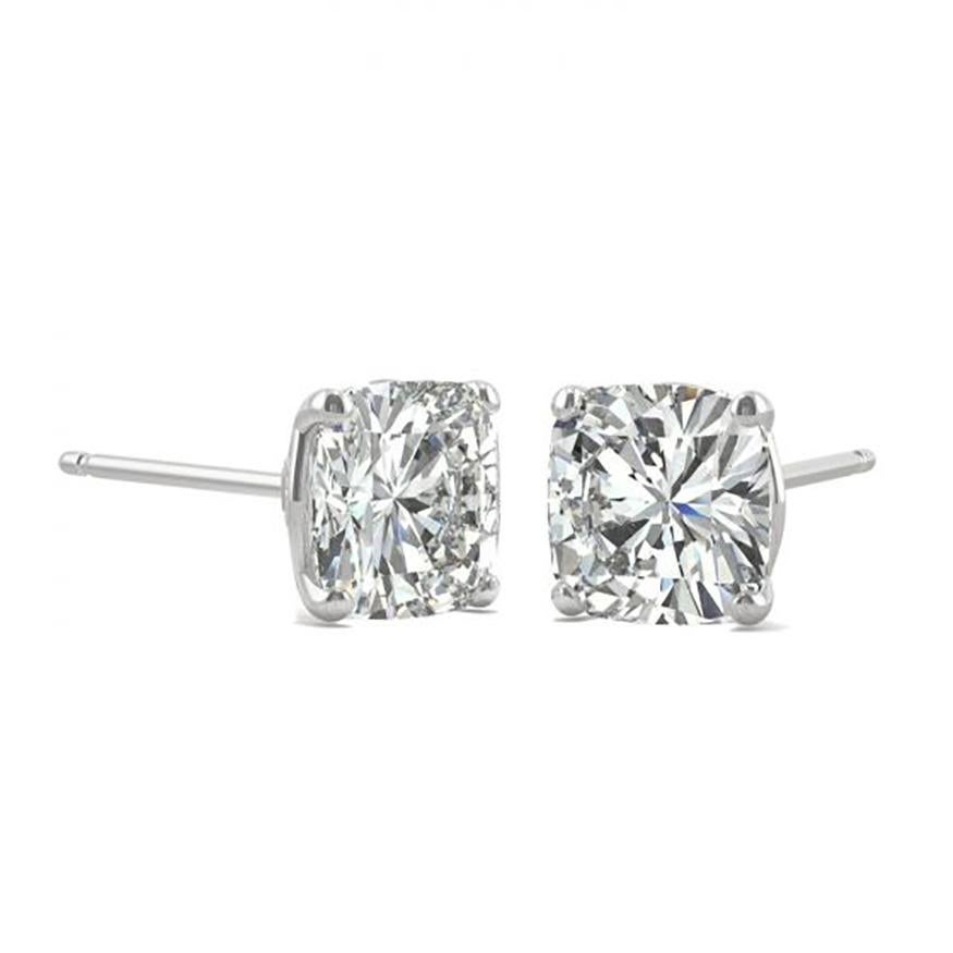 Stones:
2 Moissanite Cushion Forever One of 1.40 Ct each (6.5mm) - VVS/DEF
14K White Gold ( yellow gold available upon request )
Certified:
Limited Lifetime Warranty and Certificate of authenticity by Charles & Colvard

Model: 6641Ecu