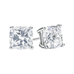 Venazia Design, 2.80 Ct Moissanite Cushion Forever One Stud Earrings