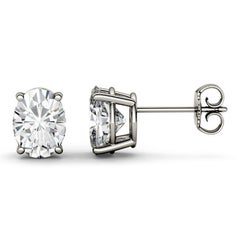Venazia Design, 3.00 Ct Moissanite Oval Forever One Stud Earrings
