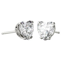 Venazia Design, 3.60 Ct Moissanite Heart Forever One Stud Earrings