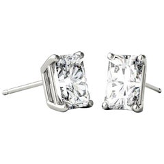 Venazia Design, 3.60 Ct Moissanite Radiant Forever One Stud Earrings