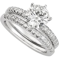 Venazia Design, 4.90 Carat Round Moissanite Forever One Wedding Set Ring
