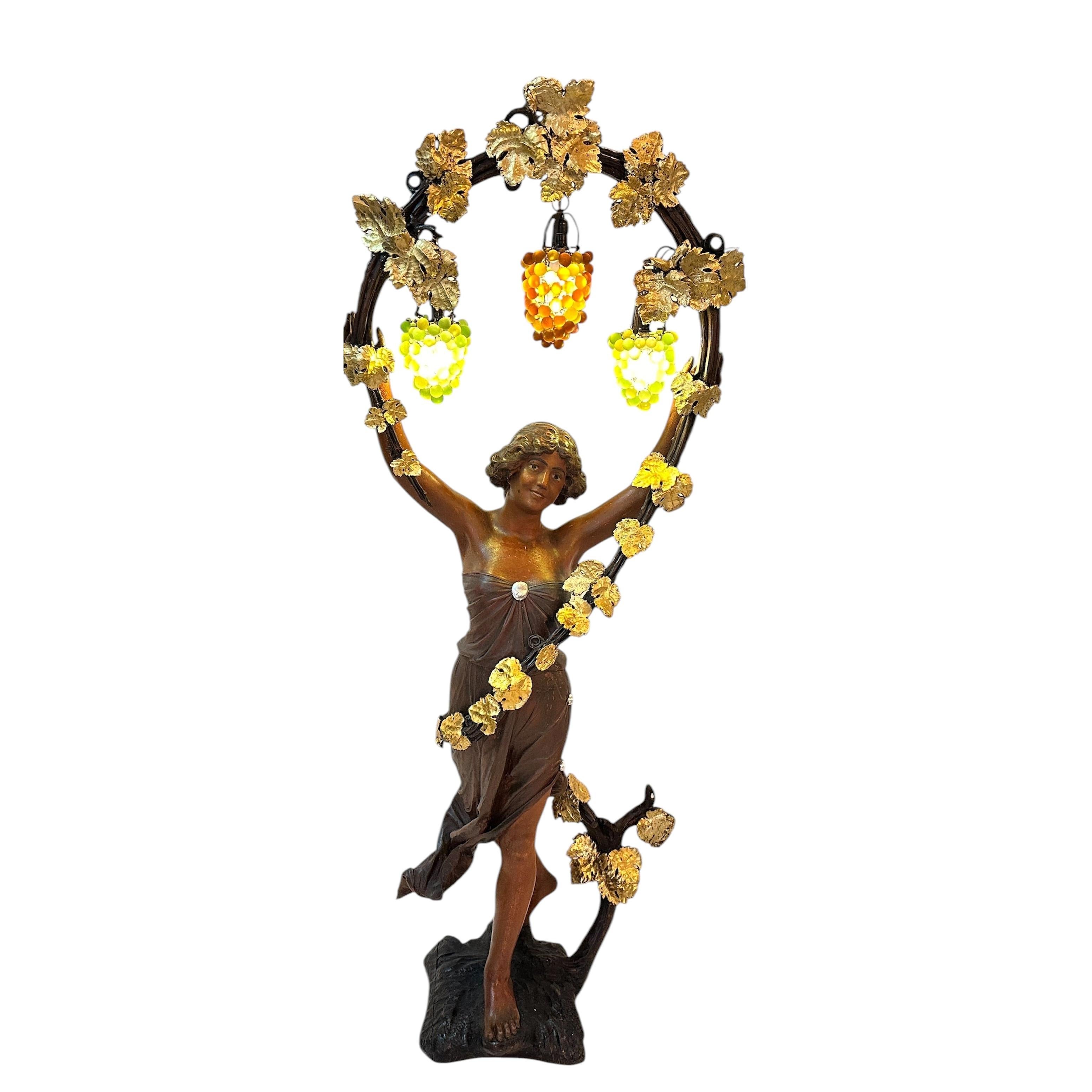 Monumental sculpture of a woman harvesting, Year :1890, Jugendstil, Art Nouveau For Sale