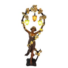 Monumental sculpture of a woman harvesting, Year :1890, Jugendstil, Art Nouveau