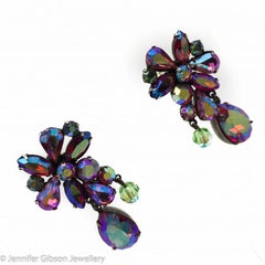 Vintage Vendome Heart Brooch & Earrings Demi-Parure 1950s