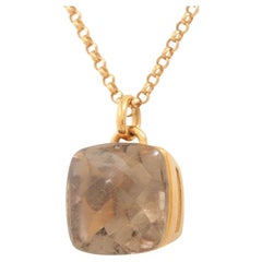 Vendome Aoyama Rutile Quartz Pendant Necklace Yellow Gold