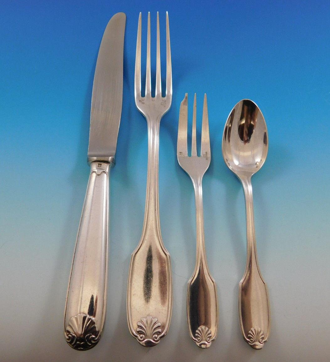 Vendome Arcantia Christofle Silver Plate Flatware Set 12 Service 60 Pcs Dinner In Good Condition In Big Bend, WI