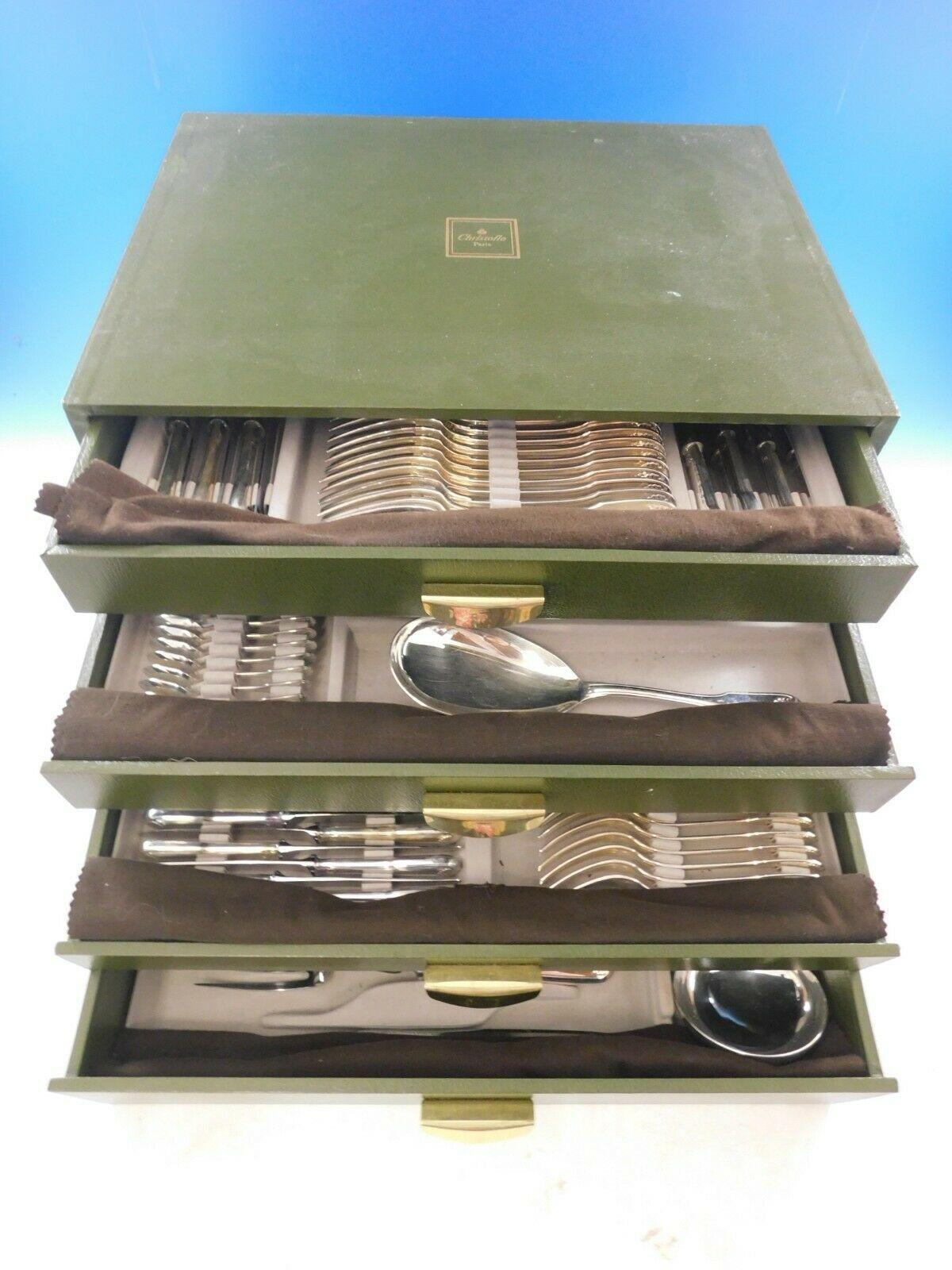 Vendome Arcantia Christofle Silverplate Flatware Set 12 Service 147 Pcs Dinner For Sale 6