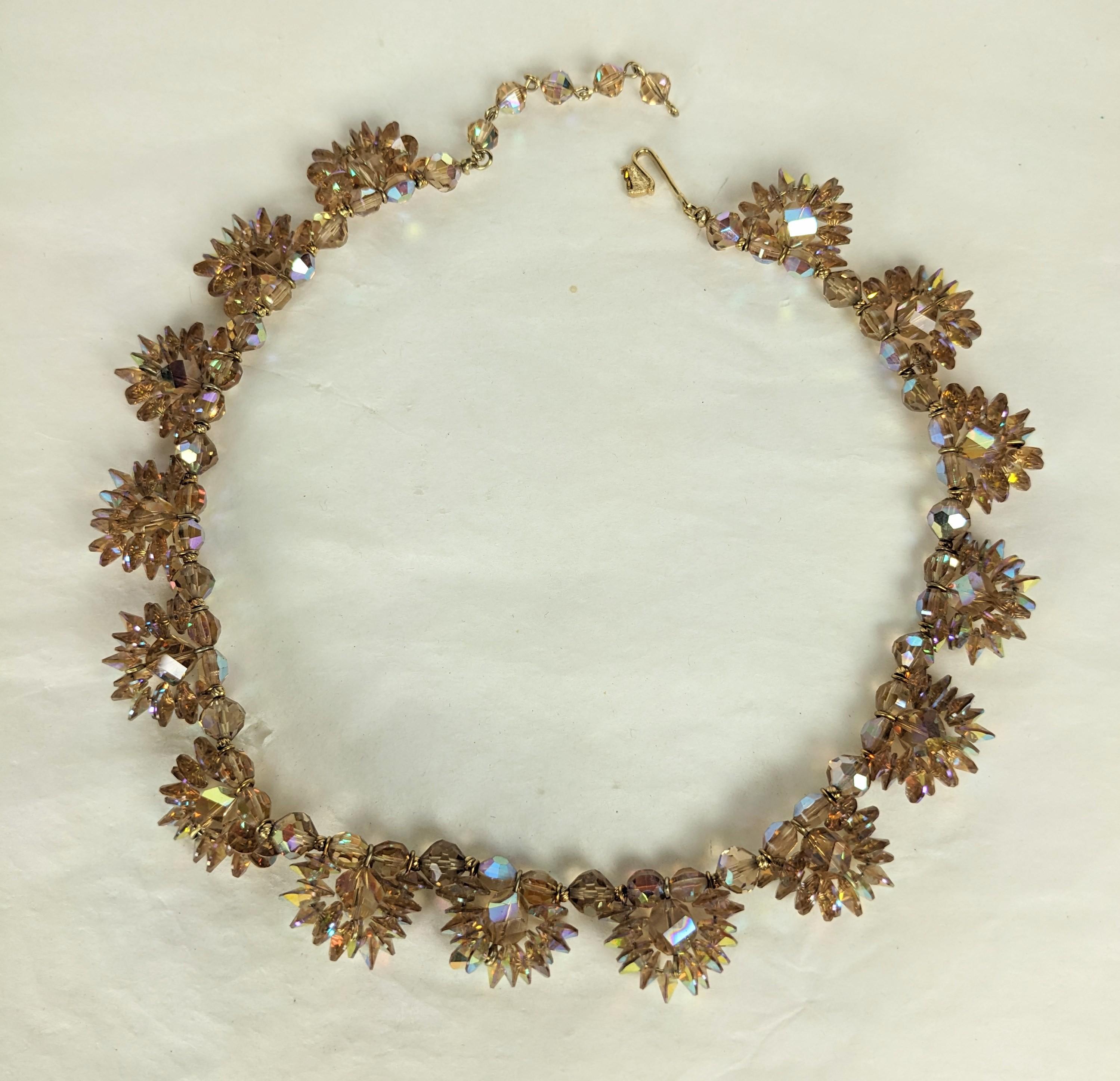 Modernist Vendome Aurora Crystal Beaded Necklace For Sale