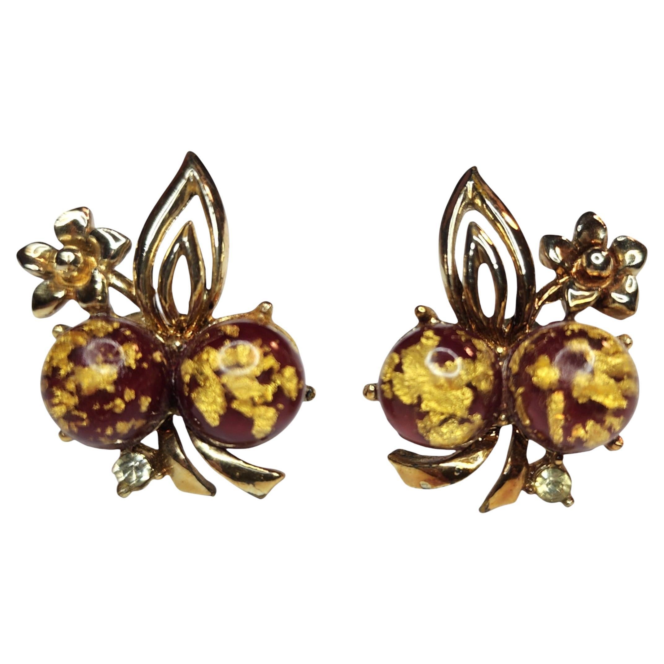 Vendôme Blue Beaded Cluster Clip-On Earrings with Aurora Borealis Crystals, 1960