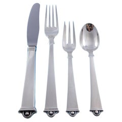 Vendome by Peter Hertz Juego de Cubiertos Daneses de Plata de Ley para 12 Servicio 51 Piezas