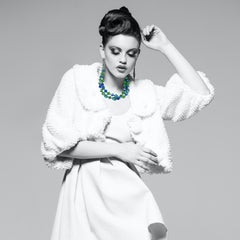 Vendome Double Strand Art Glass & Aurora Borealis Crystal Necklace, circa 1960s