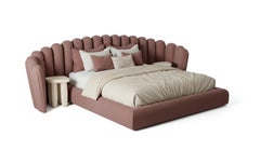 Vendome King Size Bed in Mohair Velvet with Tufted Headboard
