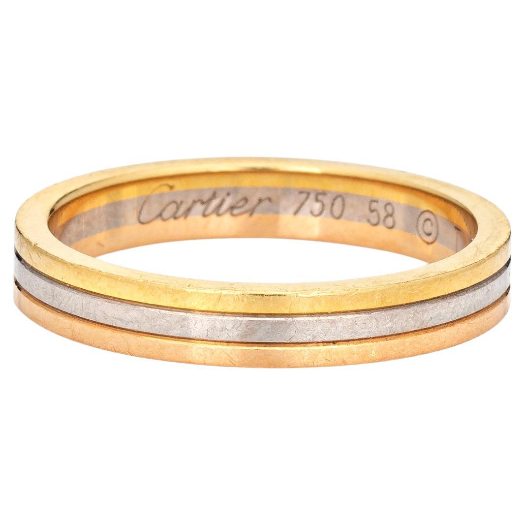 Vendome Louis Cartier Wedding Band 3.5mm Sz 58 US 8 1/4 Ring 18k Gold COA