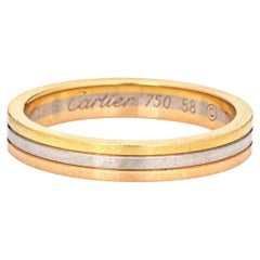 Vendome Louis Cartier Wedding Band 3.5mm Sz 58 US 8 1/4 Ring 18k Gold COA