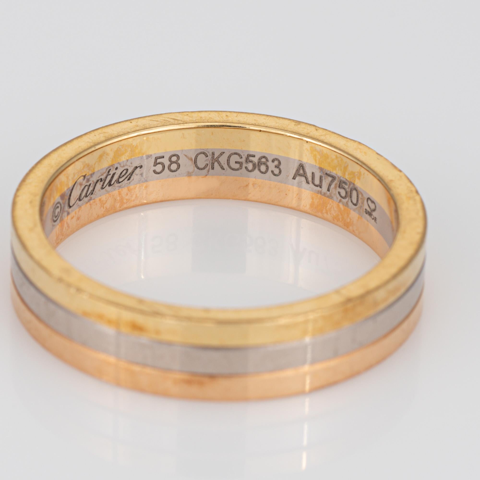 Vendome Louis Cartier Wedding Band 18k Gold Ring Signed Jewelry In Good Condition In Torrance, CA