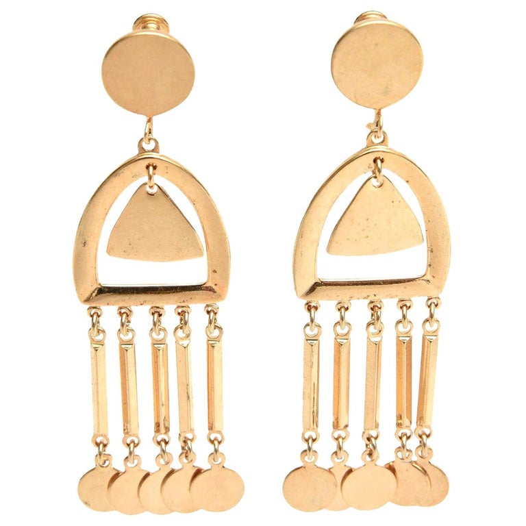 Vendome Moderne Dangle Screw Back Earrings Vintage For Sale at 1stdibs