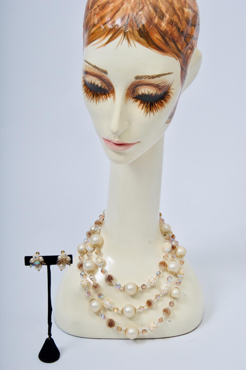Vendome Pearl and Crystal Semi-Parure For Sale 2