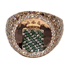 Bague sigillaire Vendome en tsavorite ou diamants de Martyn Lawrence Bullard
