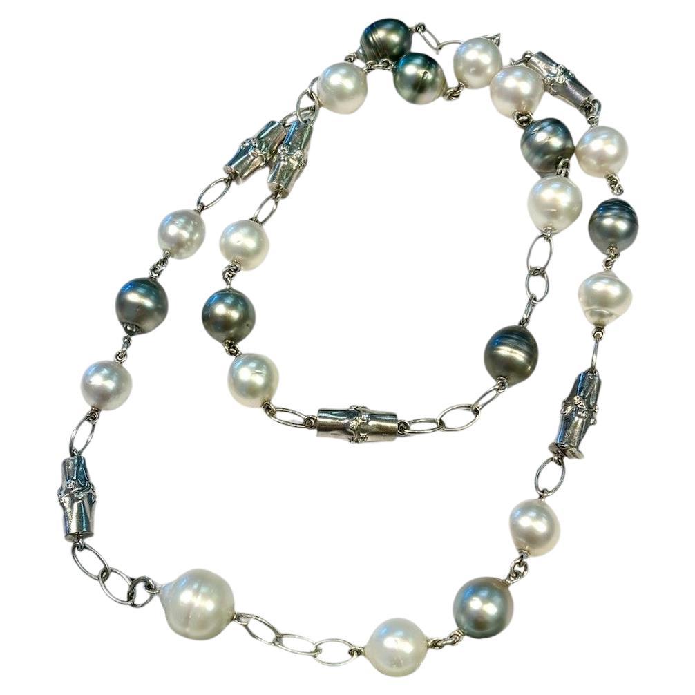 Brilliant Cut Verdura South Sea Pearl & Diamond Necklace For Sale