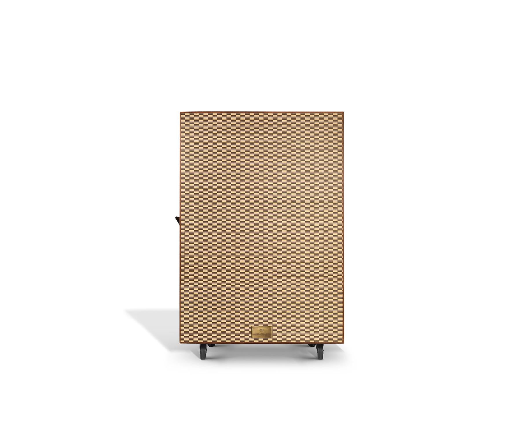 Brass Veneer Folio Bar For Sale