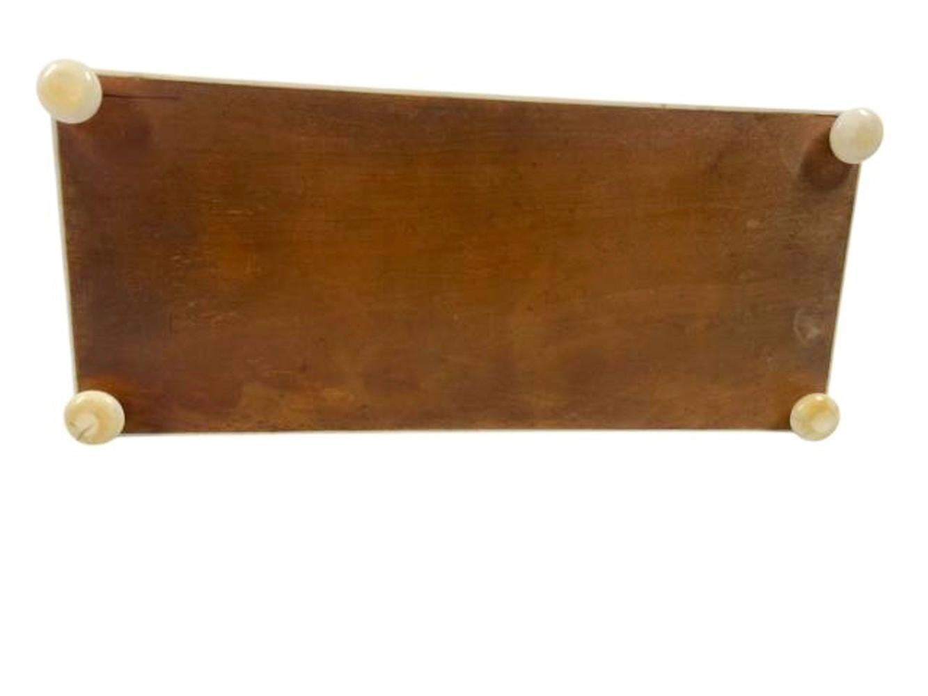 Veneered Footed Sandalwood Glove Box with Penwork Decoration, Vizagapatam, India For Sale 1