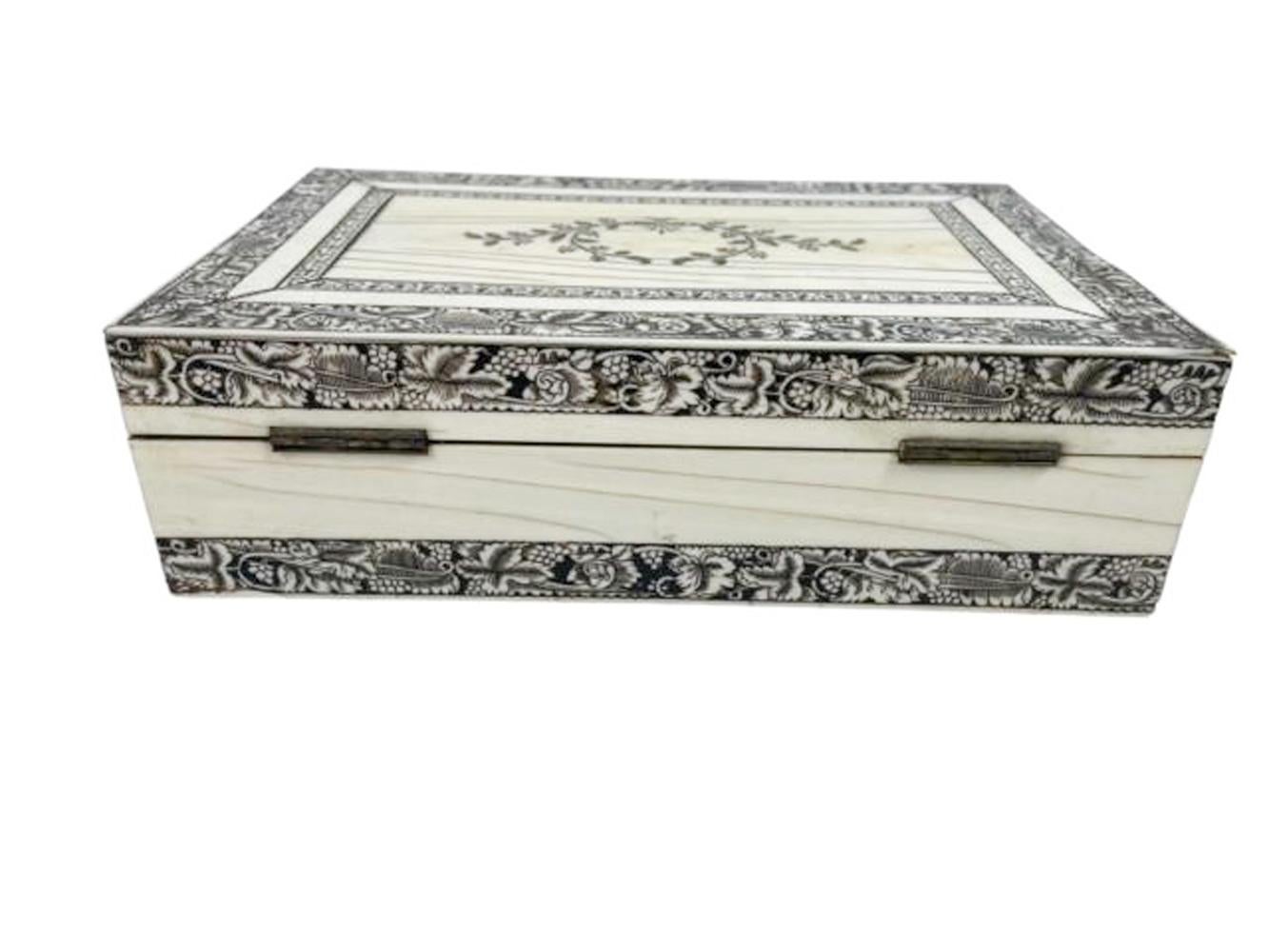 Veneered Sandalwood Dresser Box with Penwork Decoration, Vizagapatam, India For Sale 1