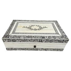 Veneered Sandalwood Dresser Box with Penwork Decoration, Vizagapatam, India