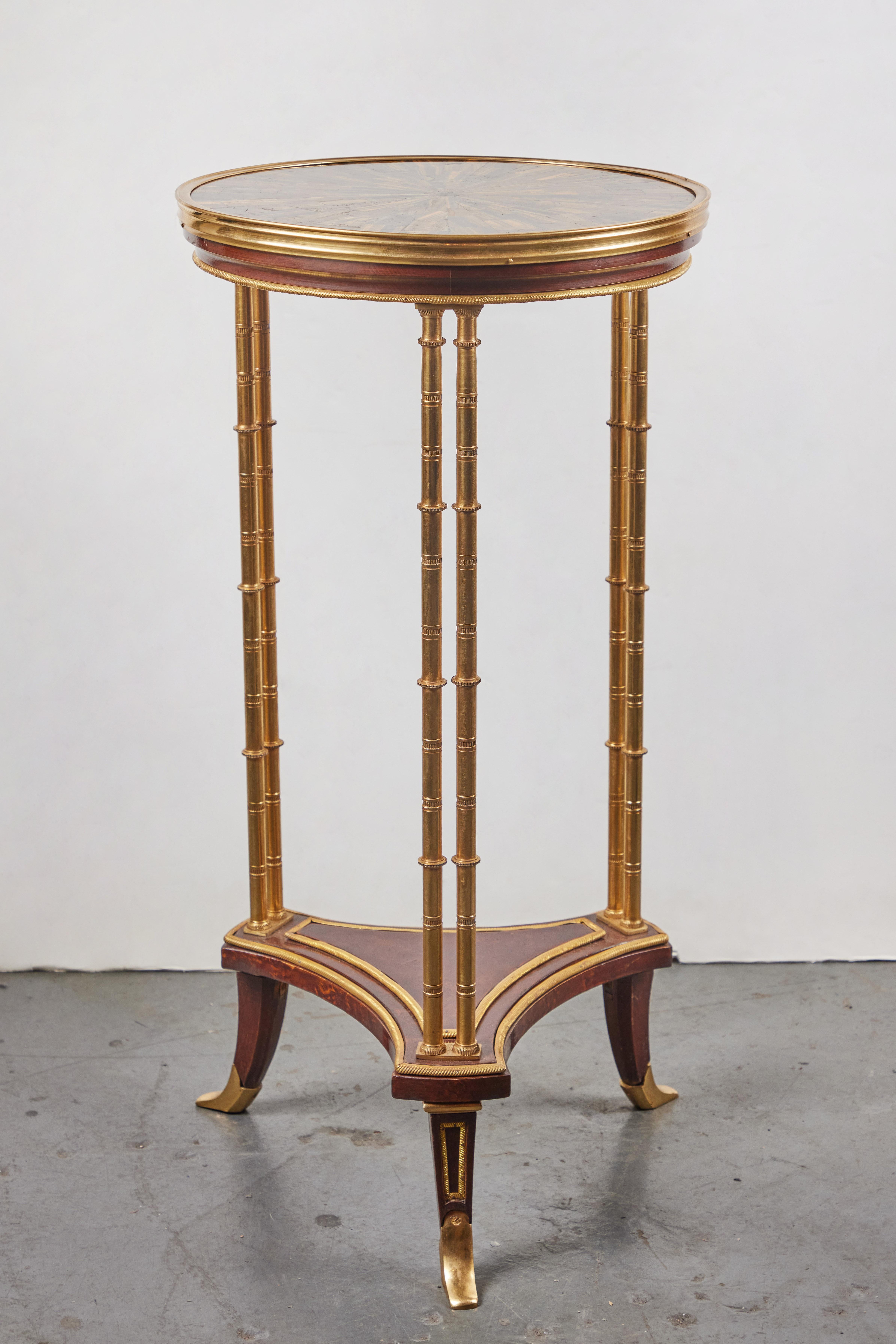 Carved Veneered Side Tables with Tiger's Eye For Sale